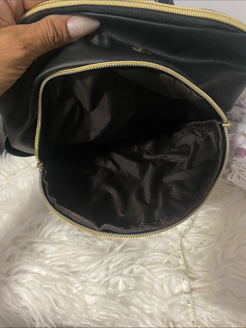Black Mini Backpack with Multicolor Logo - Picture 7 of 8